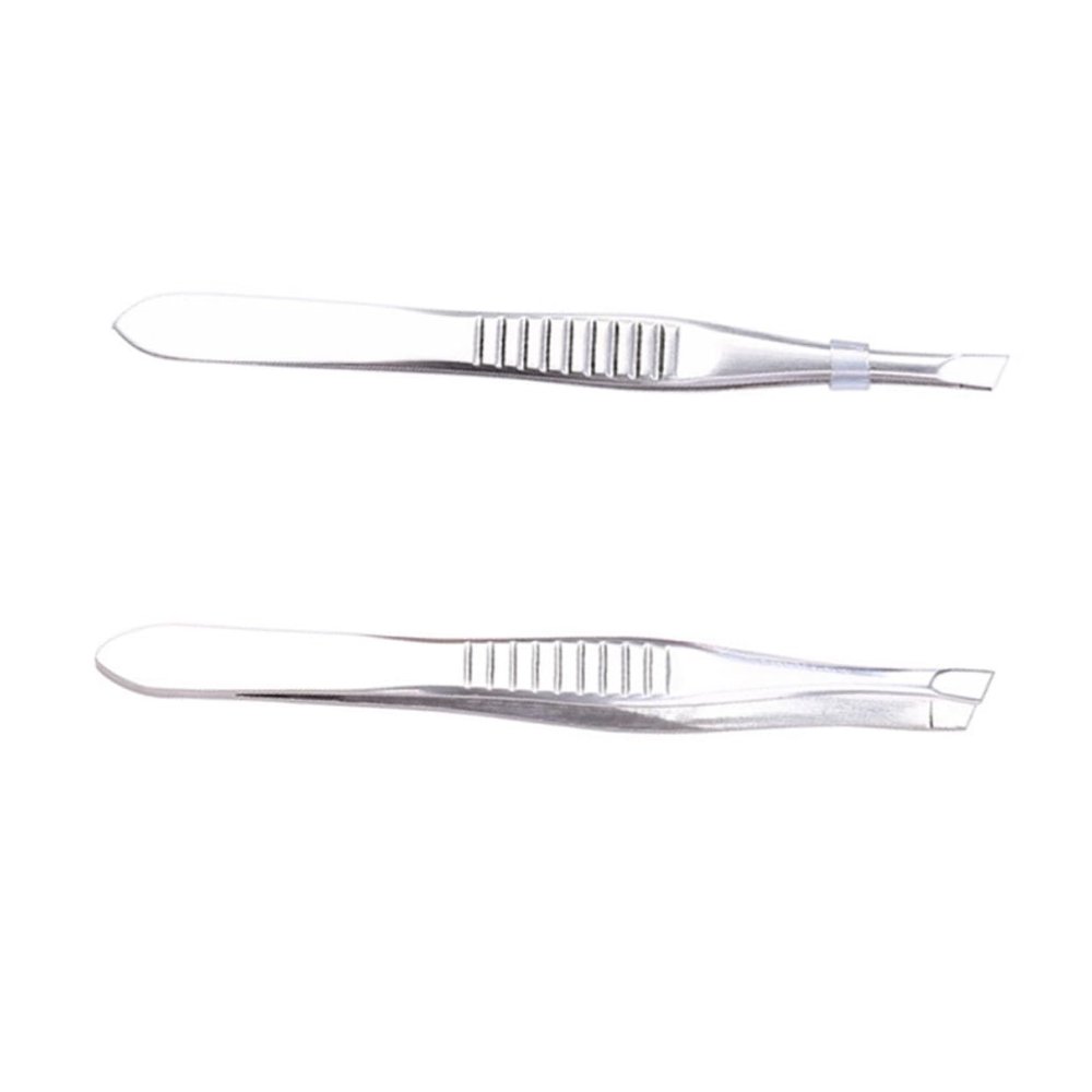 Baluue 2pcs Stainless Steel Eyebrow Clip Hair Removal Eyebrow Tweezer Makeup Tool Removable Clip Random Color