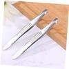 Baluue 2pcs Stainless Steel Eyebrow Clip Hair Removal Eyebrow Tweezer Makeup Tool Removable Clip Random Color view 2