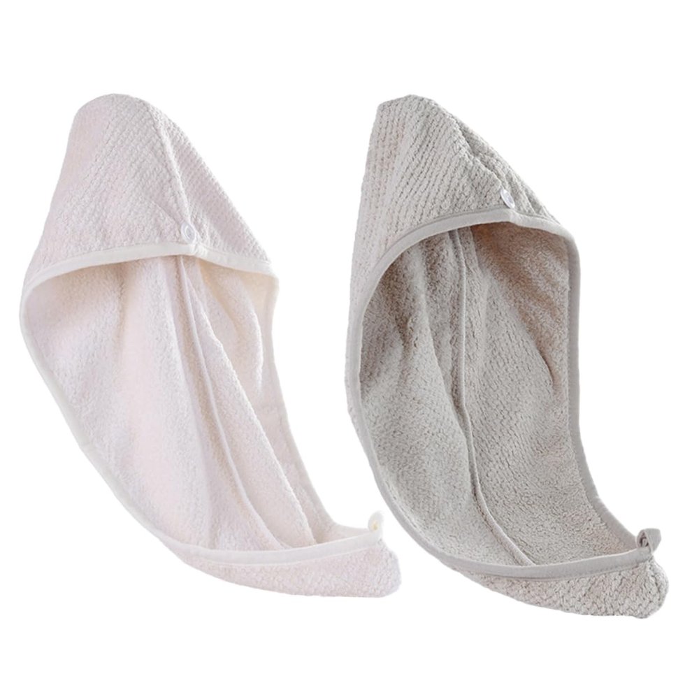 Baluue 2pcs Hair Drying Cap Quick Drying Towel Absorbent Cap for Dry Hair Random Color