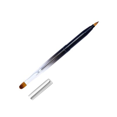 Baluue Retractable Lip Brush with Metal Shell Compact Portable Makeup Tool Dual-ended Applicator for Lipstick and Lip Gloss Flexible Design Black Gradient Color