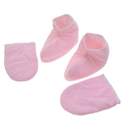 BIUDECO 2pairs Exfoliating Bath Gloves Paraffin Wax Mitts for Hand Heat Therapy Insulated Manicure Gloves Overnight