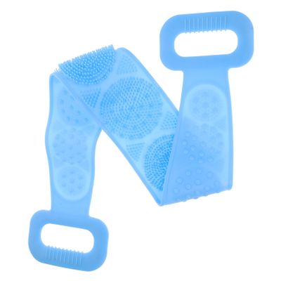 Baluue Silicone Back Scrubber with Dual-sided Design Exfoliating Bath Body Brush for Smooth Skin Promotes Circulation and Removes Dead Skin for Relaxing Showers Blue