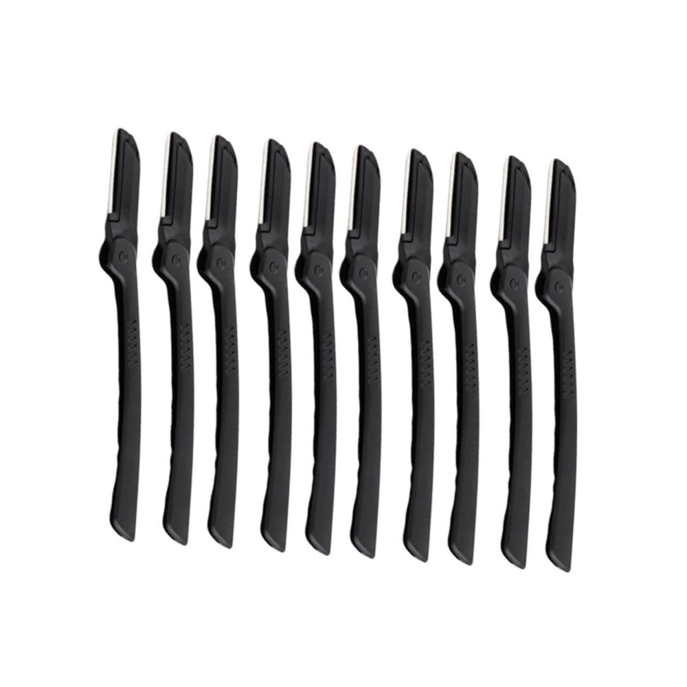 Baluue 10pcs Folding Eyebrow Razor Trimmer Eyebrow Shaper for Easy Grooming Travel-Friendly Makeup Tool for Women
