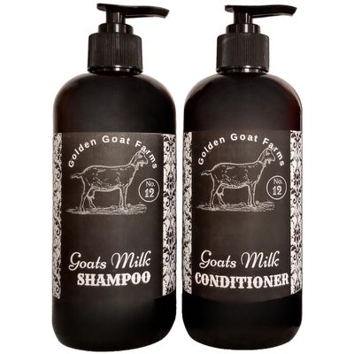 Black Canyon Home and Body Golden Goat Farms Amber Cinnamon Scented Shampoo and Conditioner Set with Goat Milk, 16 Oz