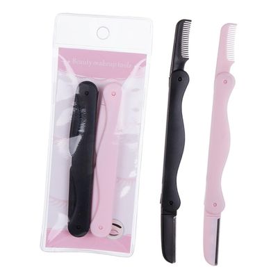 Baluue 6pcs Travel Razor Set for Women Eyebrow Trimmer Scissors Tweezer Double-sided Razor Facial Hair Grooming Kit Easy Storage Use