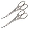 Baluue 2 Pcs Stainless Steel Eyebrow Trimmer Shaper Professional Hairdressing Scissors for Men Women view 1
