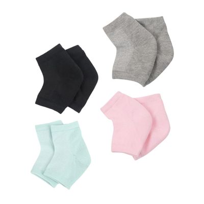 NOLITOY 4pairs Moisturizing Heel Socks Gel Lining for Dry Cracked Feet -Crack Socks for Men and Women
