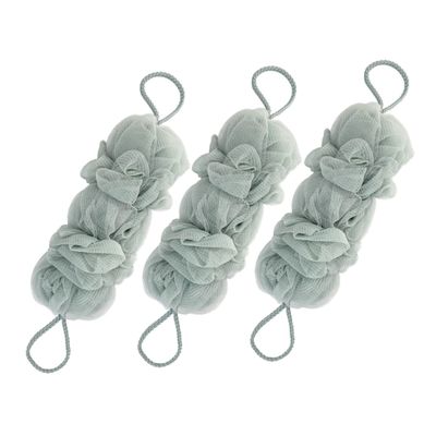 Baluue 3pcs Back Scrubber Set Bath Loofah Body Scrubbers for Exfoliation Gentle Shower Pouf Washers for Relaxing Spa and Convenient for Storage
