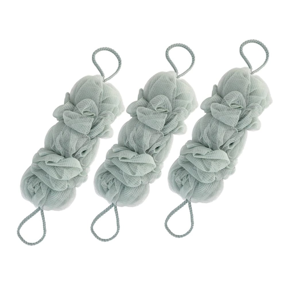 Baluue 3pcs Back Scrubber Set Bath Loofah Body Scrubbers for Exfoliation Gentle Shower Pouf Washers for Relaxing Spa and Convenient for Storage