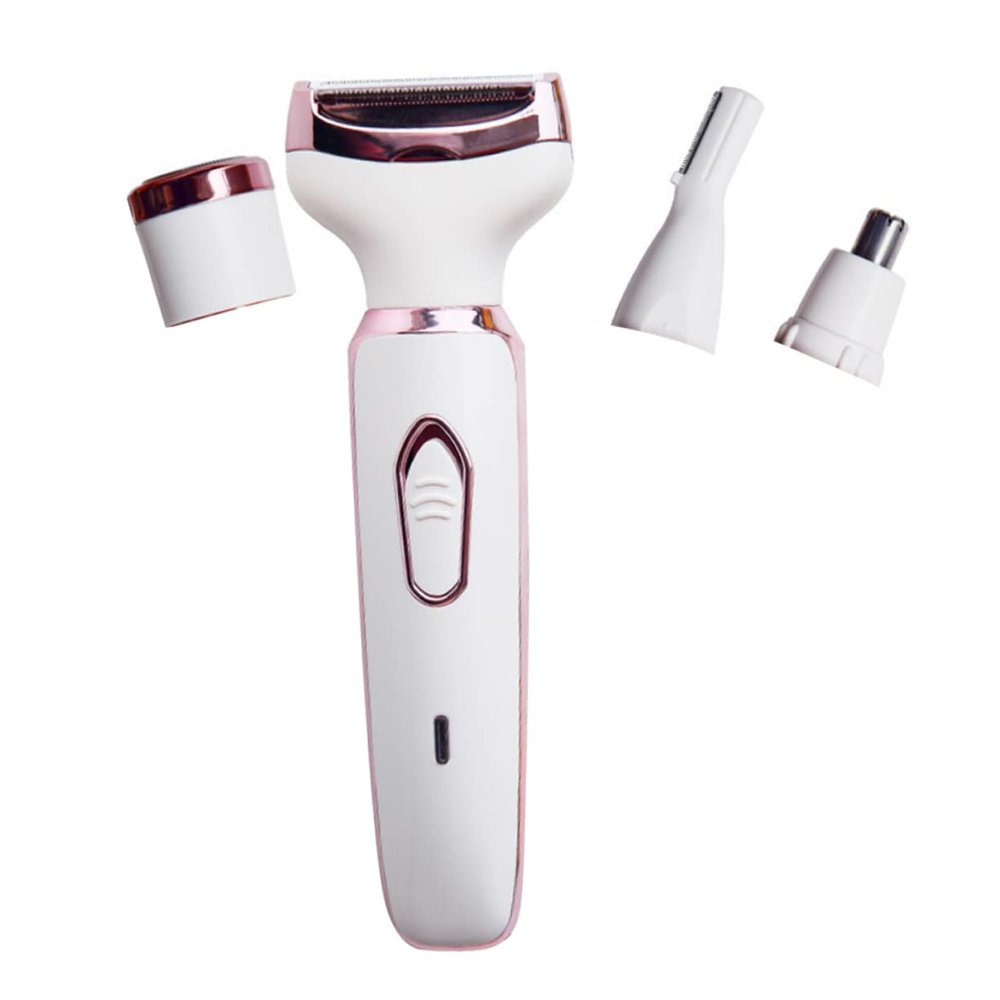 Baluue 1set Electric Nose Hair Trimmer for Women Personal Care Device for Eyebrows Sideburns Ear Hair USB Rechargeable Compact Skin-Friendly Design White