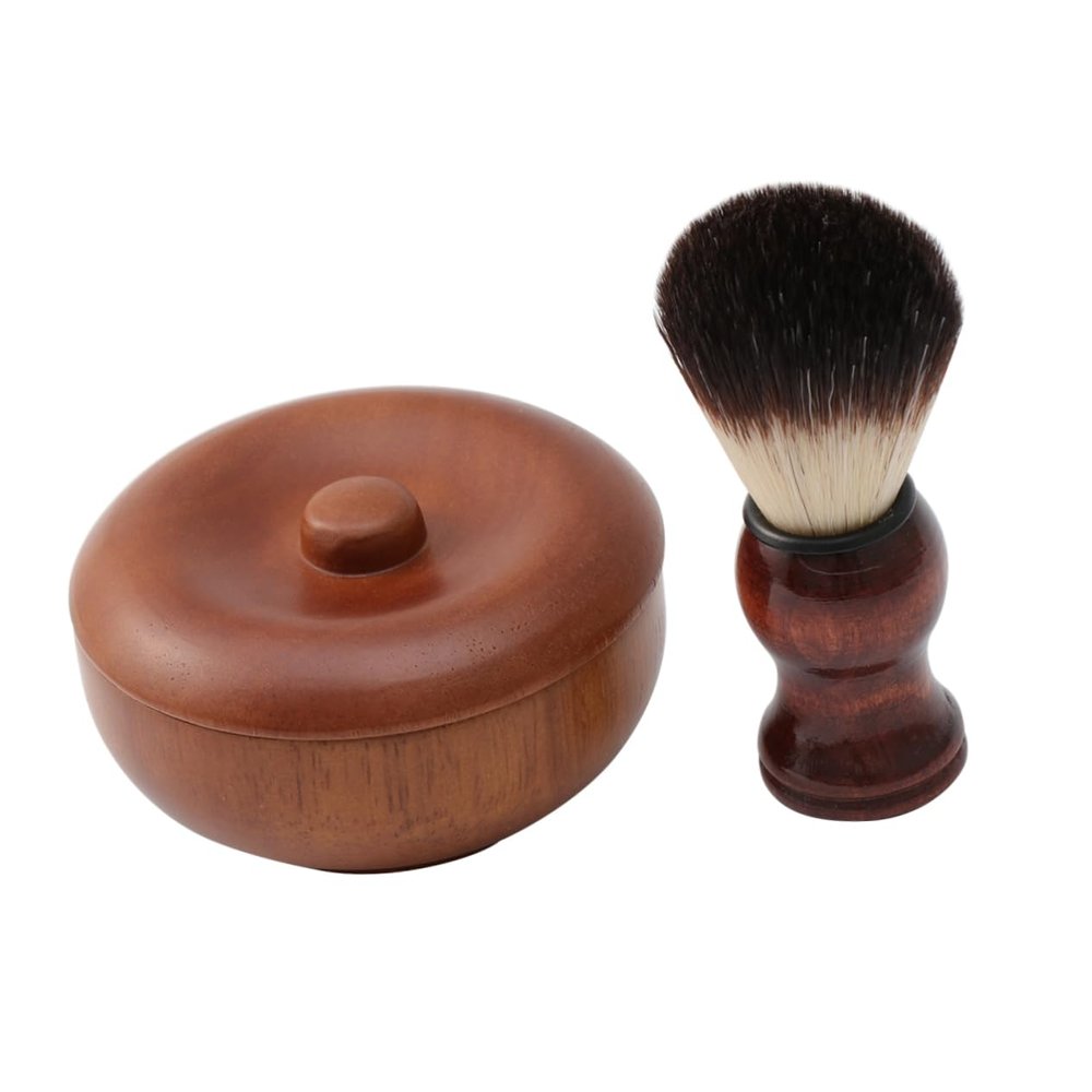 Baluue Men Beard Care Set Shaving Brush Bowl Grooming Tool Kit for All Beard Types Smooth Shaving Experience and Lather Production