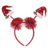 1 Pack Christmas Headbands for Women Girls - Red Christmas Hat Hairbands Glitter Hair Hoops with Xmas Red Green Pearl Rhinestone Crystal Design Head Bopper Headpiece for Holiday Party Hair Accessories view 1