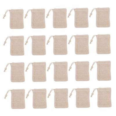 Baluue 20pcs Exfoliating Soap Net Bag Soap Saver Cleaning Pouch Drawstring for Easy Hanging Quick Dry for Family Friends
