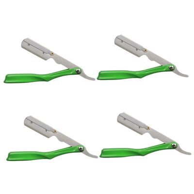 Baluue 4pcs Manual Shaver Blades Holder Professional Folding Holder for Travel and Home Use Compact Design for Barbers and Men Grooming