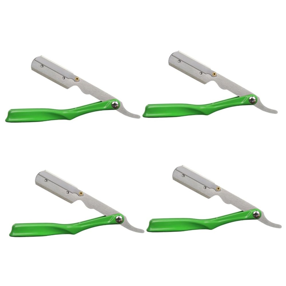 Baluue 4pcs Manual Shaver Blades Holder Professional Folding Holder for Travel and Home Use Compact Design for Barbers and Men Grooming