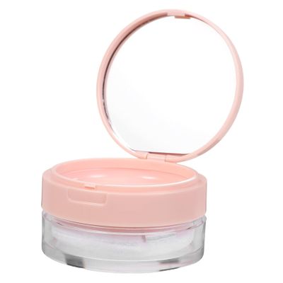 Baluue Loose Powder Box Mirror Elastic Plastic Makeup Case Mesh Interlayer for Travel Daily Use