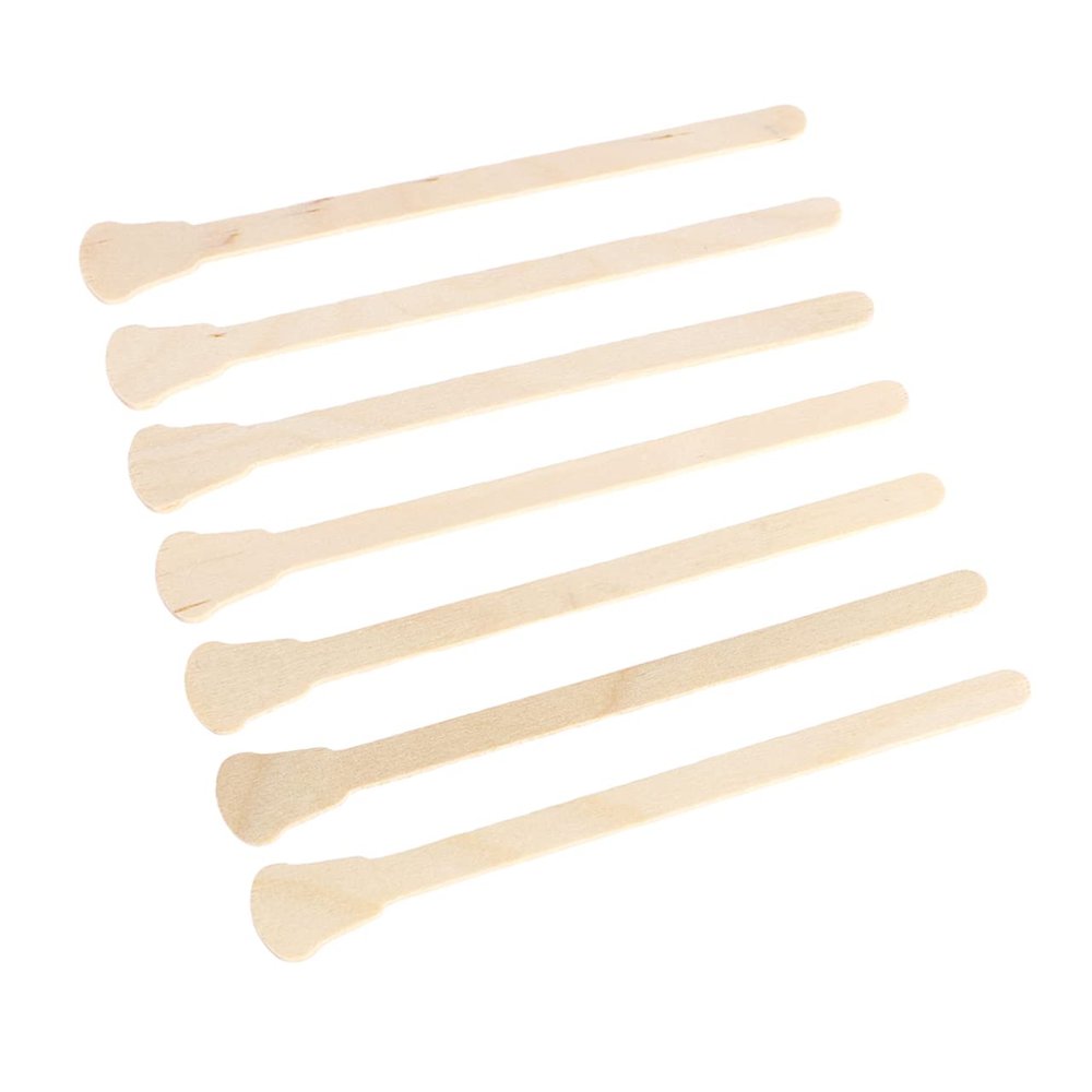 OHPHCALL 50pcs Wooden Eyebrow Waxing Sticks Applicator for Hair Removal Round End Waxing Spatulas Professional for Salon Home Use