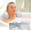 Bath Pillow for Tub, Bathtub Pillow for Head, Neck, Shoulder and Back Support, Ergonomic Luxury Bath Pillow for Bathtub, 6 Strong Suction Cups and Hook, Bathroom Accessories, White view 1