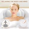 Bath Pillow for Tub, Bathtub Pillow for Head, Neck, Shoulder and Back Support, Ergonomic Luxury Bath Pillow for Bathtub, 6 Strong Suction Cups and Hook, Bathroom Accessories, White view 3
