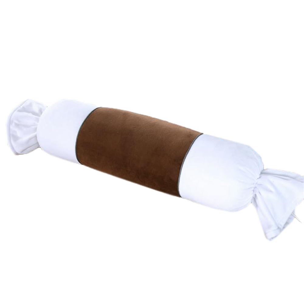 Soft Plush Round Roll Pillow Beauty Salon Long Bolster Pillow Massage Round Cervical Neck Roll Pillow for Feet Back (Coffee, 6015cm/23.6"5.91")