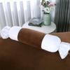 Soft Plush Round Roll Pillow Beauty Salon Long Bolster Pillow Massage Round Cervical Neck Roll Pillow for Feet Back (Coffee, 6015cm/23.6"5.91") view 2