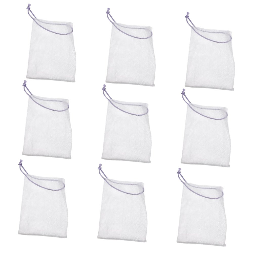 MERRYHAPY 120pcs Foaming Soap Net Pouch Delicate Ribbon Exfoliating Soap Saver for Handmade Facial and Cosmetic for Bath and Shower Use