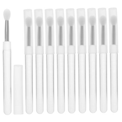 minkissy 10pcs Reusable Silicone Lip Brushes Set with Caps Mini Jelly Applicators for Lip Balm Gloss Easy to Clean Portable Design for Exfoliation Makeup Application