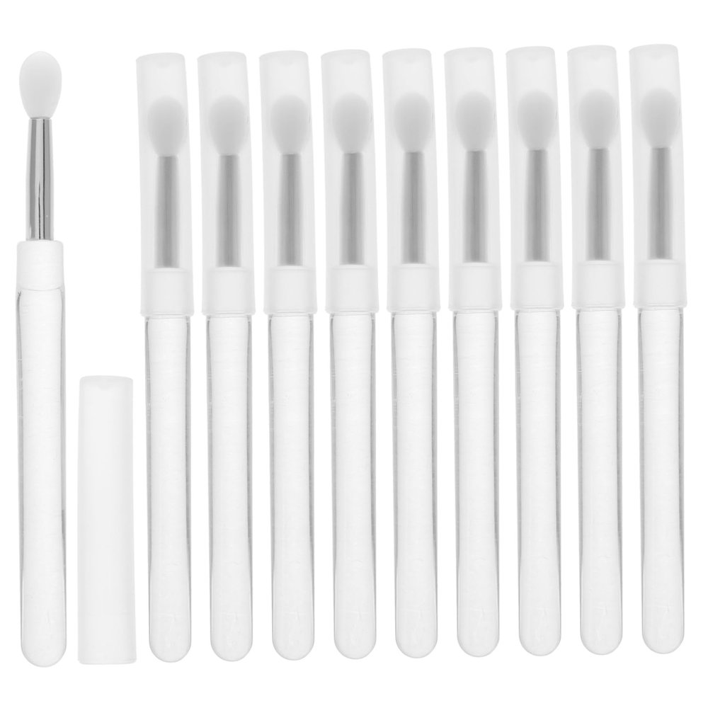 minkissy 10pcs Reusable Silicone Lip Brushes Set with Caps Mini Jelly Applicators for Lip Balm Gloss Easy to Clean Portable Design for Exfoliation Makeup Application