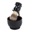 Beard Care Set, Brush with Beautiful Handle, Foam Boosting Performance for Barbershop Home Traveling, Beard Grooming Kit with Stand view 3
