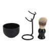 Beard Care Set, Brush with Beautiful Handle, Foam Boosting Performance for Barbershop Home Traveling, Beard Grooming Kit with Stand view 4