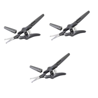 MERRYHAPY 3pcs Nose Hair and Eyebrow Scissor for Facial Grooming Hair Scissors for Trimming Ergonomic Design for Comfortable Grip Convenient Beauty Tool Gray