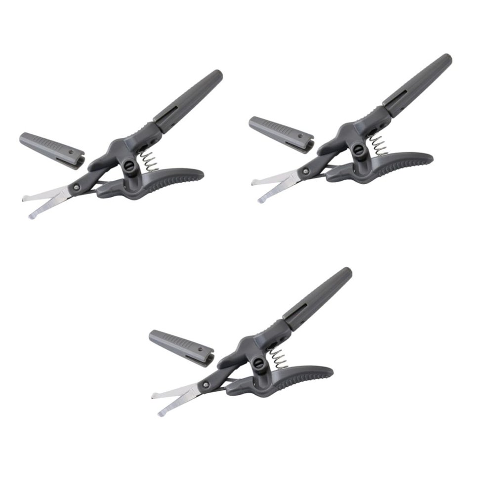 MERRYHAPY 3pcs Nose Hair and Eyebrow Scissor for Facial Grooming Hair Scissors for Trimming Ergonomic Design for Comfortable Grip Convenient Beauty Tool Gray