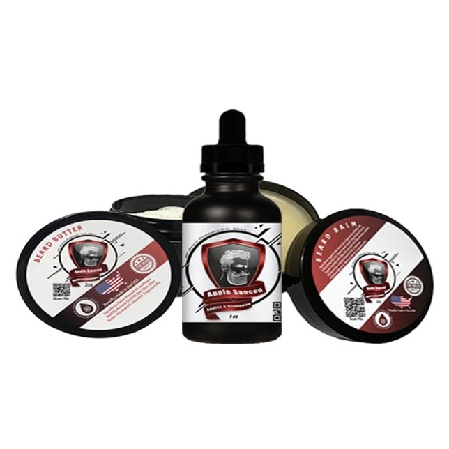 MF Beards Essential Beard Care Kit (Essential Kit, Apple Sauced (Apples and Cinnamon))