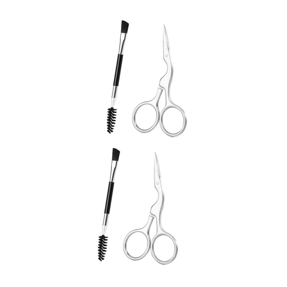 Beatifufu 4pcs Daily Eyebrow Care Kit Comb Brush Scissor for Women Precision Brow Grooming Tools Sleek