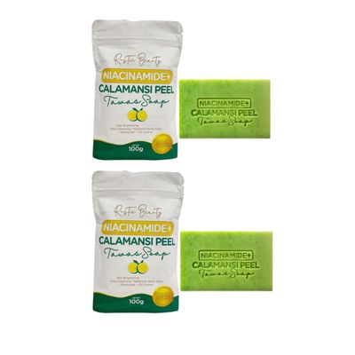 2 Bars NIACINAMIDE + CALAMANSI PEEL Tawas Soap 100g