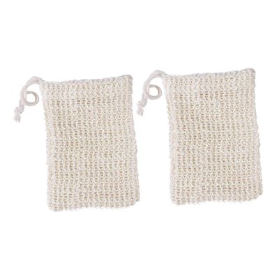 TOVINANNA 2pcs Exfoliating Pouch for Foaming and Cleansing Sisal Material for Cleaning for Bath and Shower Use