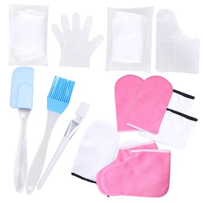 PLAFOPE Paraffin Wax Gloves Set for Hand and Foot Care Moisturizing Treatment Accessories for Spa and Exfoliation Home Use and Salons Random Color Cotton Covers