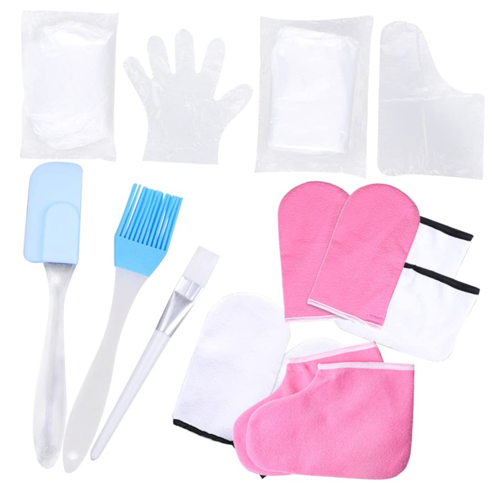 PLAFOPE Paraffin Wax Gloves Set for Hand and Foot Care Moisturizing Treatment Accessories for Spa and Exfoliation Home Use and Salons Random Color Cotton Covers