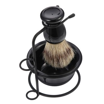 AUTSUPPL 1set Men's Shaving Set Shaving Bowl Convenient Brush and Metal Stand for Beard Types Travel-friendly Grooming Shave