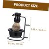 AUTSUPPL 1set Men's Shaving Set Shaving Bowl Convenient Brush and Metal Stand for Beard Types Travel-friendly Grooming Shave view 2