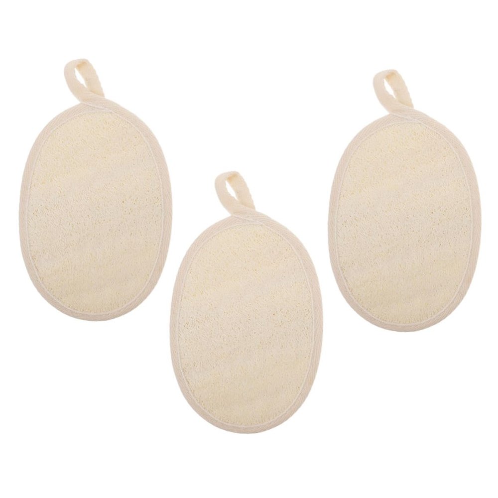 AUTSUPPL 3pcs Loofah Back Scrubbers Exfoliating Bath Towels for Deep Cleansing Eco-friendly Material for Skin Care and Relaxing Shower Experience Beige