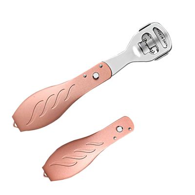 FOMIYES Folding Foot Scraper Set Professional Callus and Dead Skin Remover Tool for Smooth Feet Durable Stainless Steel Design Rose Gold for Home and Salon Pedicures