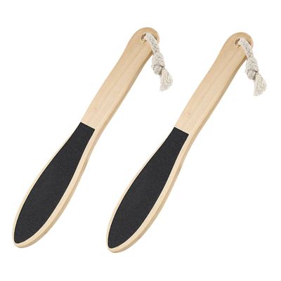 ASAKKURA 2pcs Foot Care Scrubbing Board Dead Skin Remover Exfoliator for Smooth Feet Premium Wooden Pedicure Tools for Home and