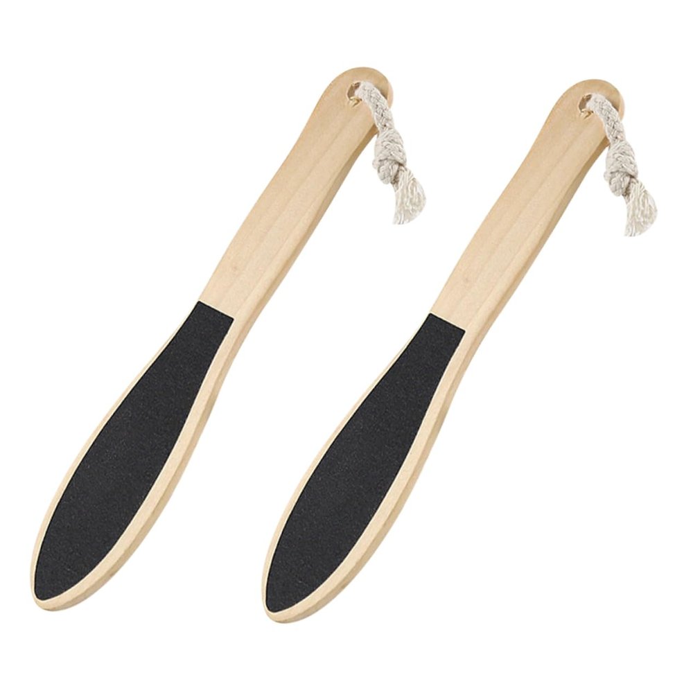 ASAKKURA 2pcs Foot Care Scrubbing Board Dead Skin Remover Exfoliator for Smooth Feet Premium Wooden Pedicure Tools for Home and