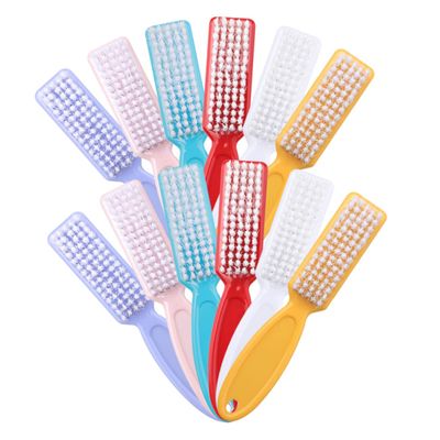 CANIGHT 24pcs Fingernail Brush Hand Grip Nail Brush for Cleaning Polish for Art Home Use Random Color