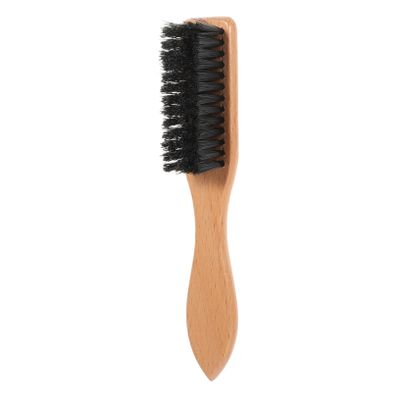 LALADEFIEE Beard Brush with Natural Boar Bristles and Ergonomic Wooden Handle Portable Styling Tool for Men for Grooming and Detangling Facial Hair