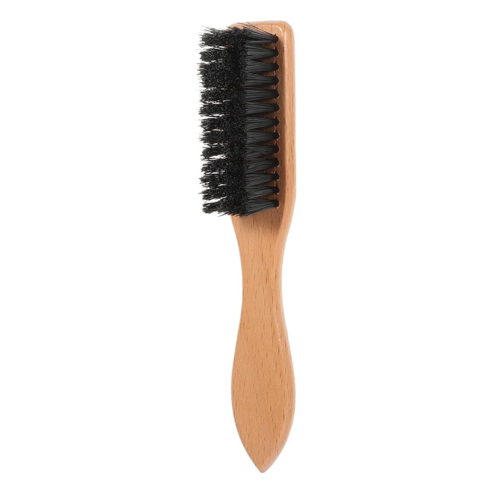 LALADEFIEE Beard Brush with Natural Boar Bristles and Ergonomic Wooden Handle Portable Styling Tool for Men for Grooming and Detangling Facial Hair