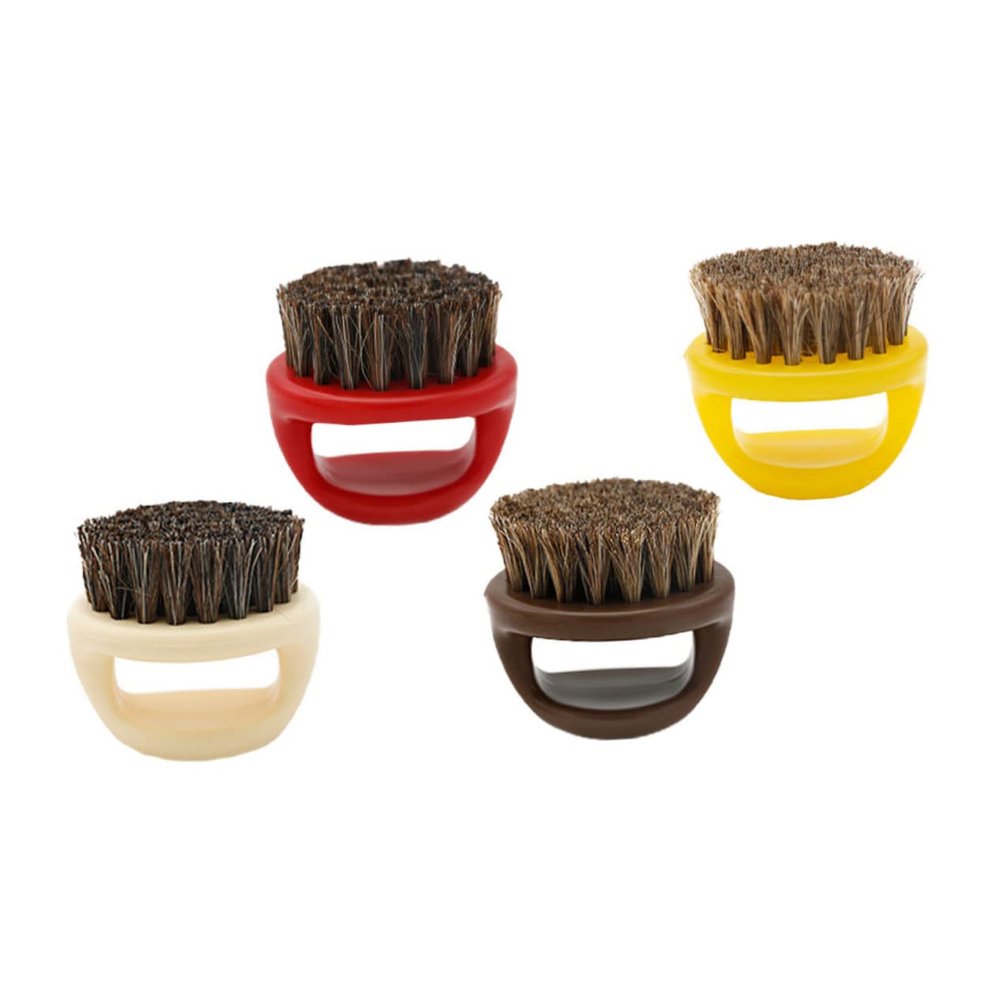 NULYLU 4pcs Beard Brush Kit Bristle Comb Brush Styling Mustache Beard Grooming Tool Portable Random Color