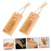 Didiseaon 2pcs Bamboo Fingernail Manicure Cleaning Brush Multi-functional Nail Dust Cleaner Nail Supply for Home Use Travel Outdoor view 3