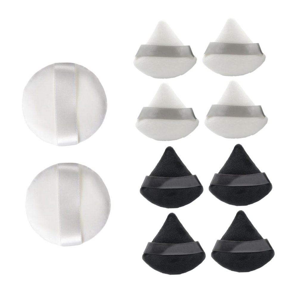 IWOWHERO 10pcs Makeup Puff for Includes Triangles Soft Gentle Powder Pads for Foundation Blush and Highlighter Applications